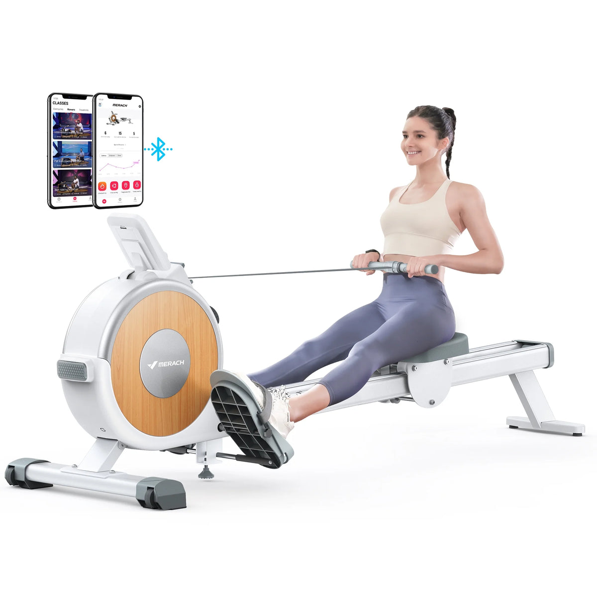 White Magnetic Rowing Machine L522