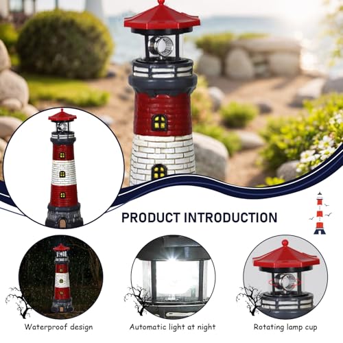 15 inch Waterproof Resin Solar Lighthouse Light I264508