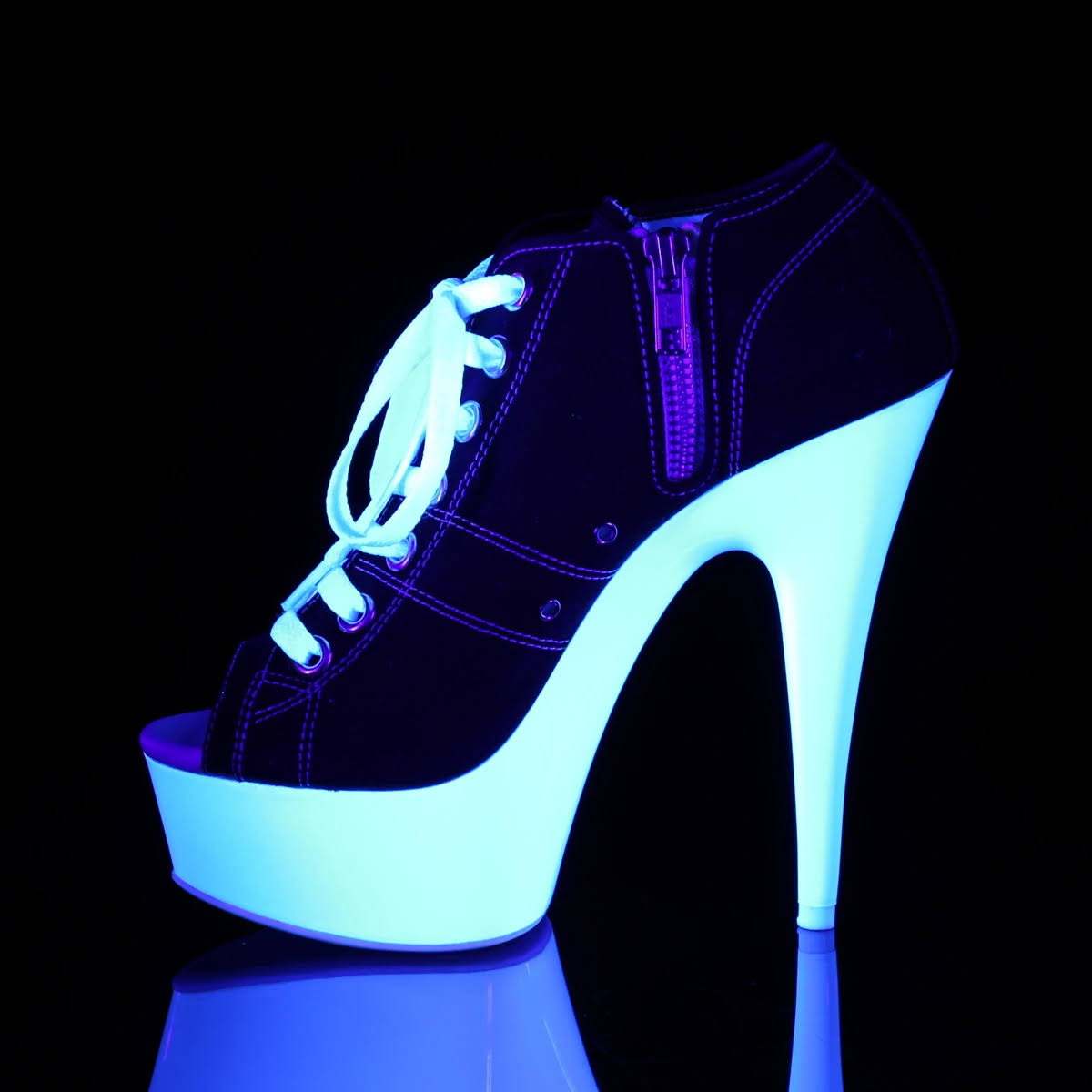 12 Black Canvas Neon White Pleaser A3139