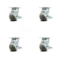 4x22 x 2x22 Thermoplastic Rubber Wheel Swivel Casters with Brakes, Set of 4 O8406