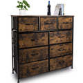 Fabric 9 Drawer Dresser with Wood Top J695344