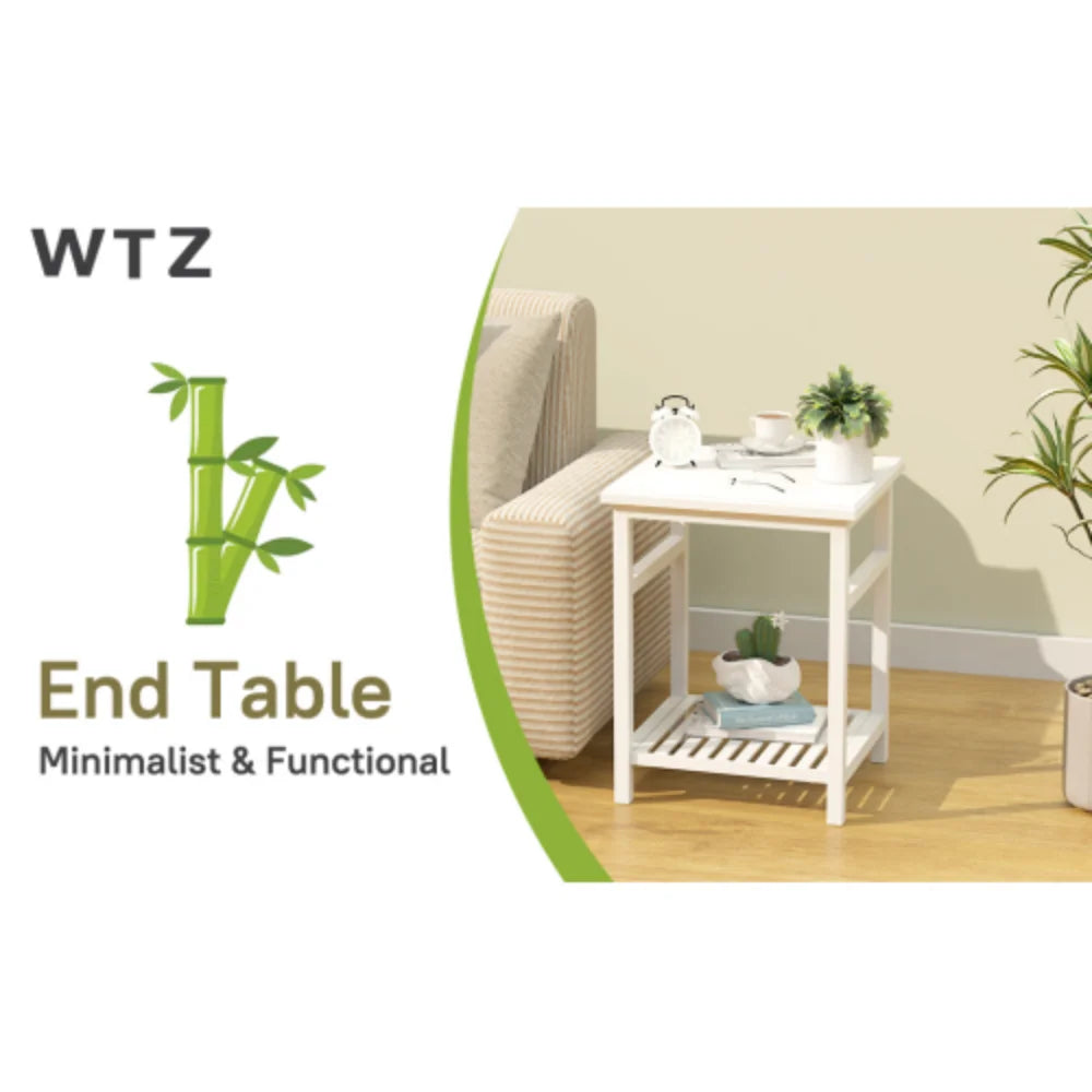 White Bamboo Nightstand E2227