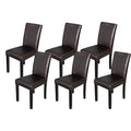 6 Pcs Brown Leather Dining Chair X654760