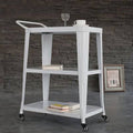 3-Tiered Metal Frame Bar Cart White G43791